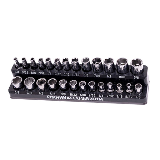 OmniWall Black Magnetic SAE 1/4" Drive Socket Organizer | CA390049BK