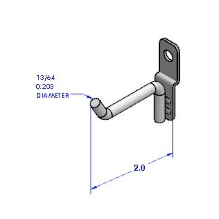 Dimensions for OmniWall Short Wire Hooks | CGS-003-24-01