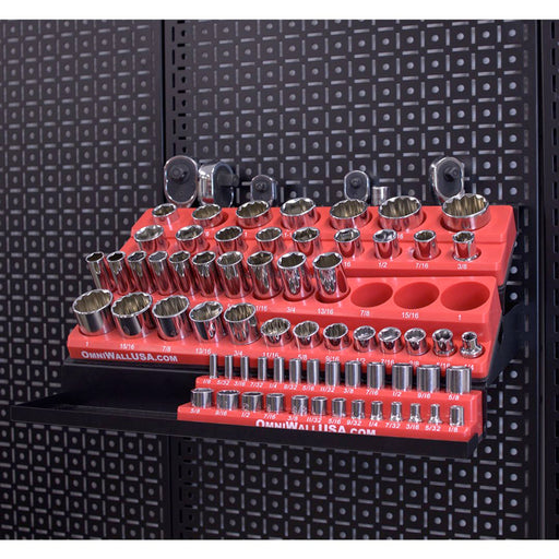 Red OmniWall Socket Ratchet & Extension Shelf Kit | CGS-KIT-KIT-SS-RED
