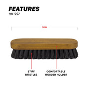 Maxshine Compact Leather Cleaning Brush | 5-Inch Wood Handle