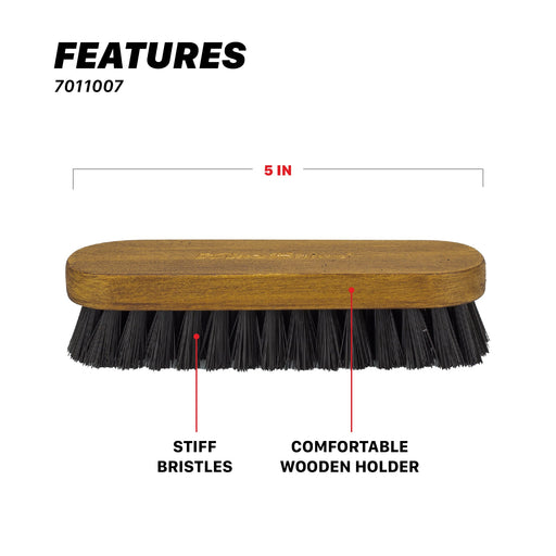 Maxshine Compact Leather Cleaning Brush | 5-Inch Wood Handle