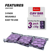 2041150P Detailing Clay Bar - 3 Pack - Heavy Grade