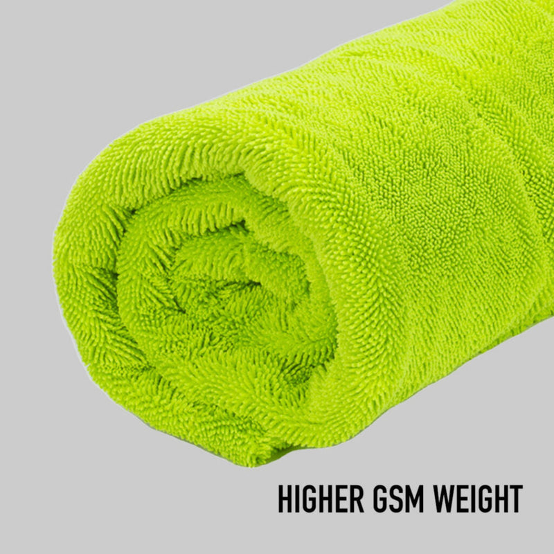 Serviette de séchage pour voiture | Serviette de séchage double boucle torsadée « The Tank » 1600 g/m²