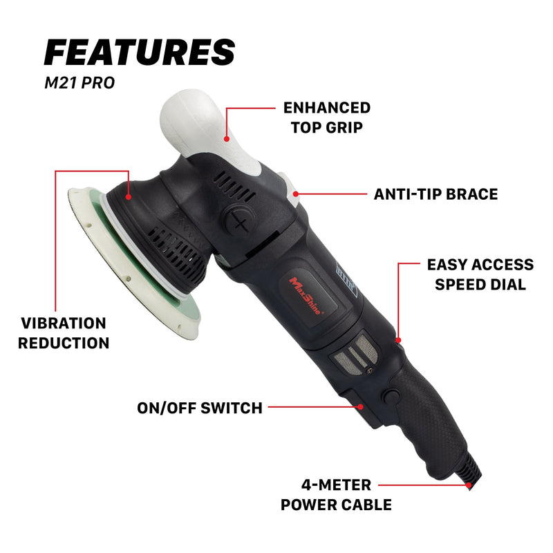 MaxShine M21 Pro Random Orbital Polisher Features