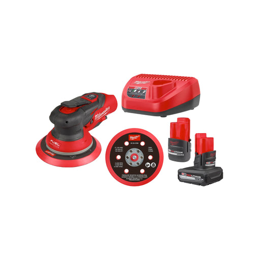 Milwaukee M12 FUEL 6" Random Orbital Sander Kit 3/16" | 2585-22CX