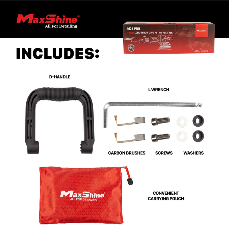 MaxShine M21 Pro Random Orbital Polisher Delivery Contents