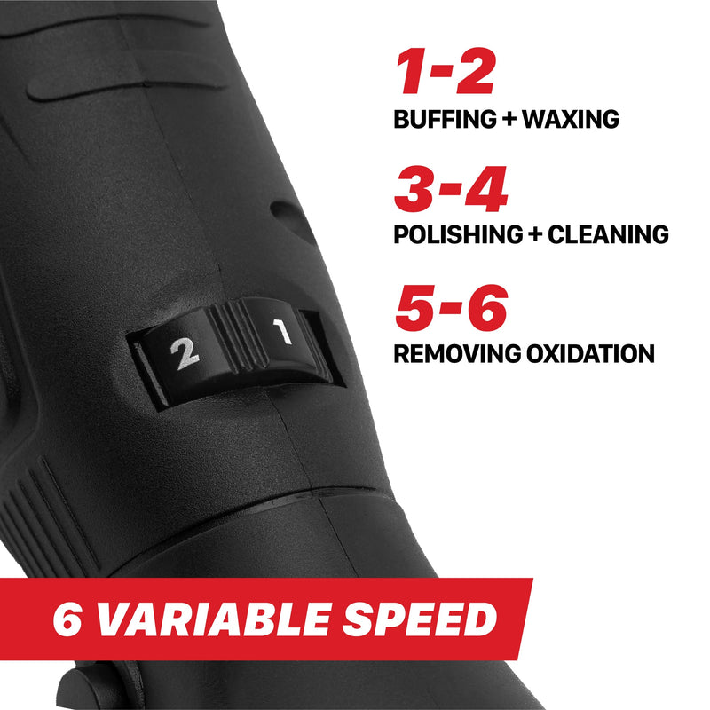 MaxShine Black Mini Cordless Dual Action Polisher M0312 V2 6 Variable Speed