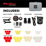 MaxShine Mini Cordless Dual Action Polisher M0312 V2 Delivery Contents