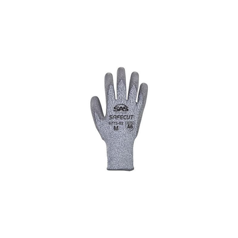 SAS Safety SafeCut HPPE Knit PU Coated Gloves | A6 Cut Level (6775 Series)