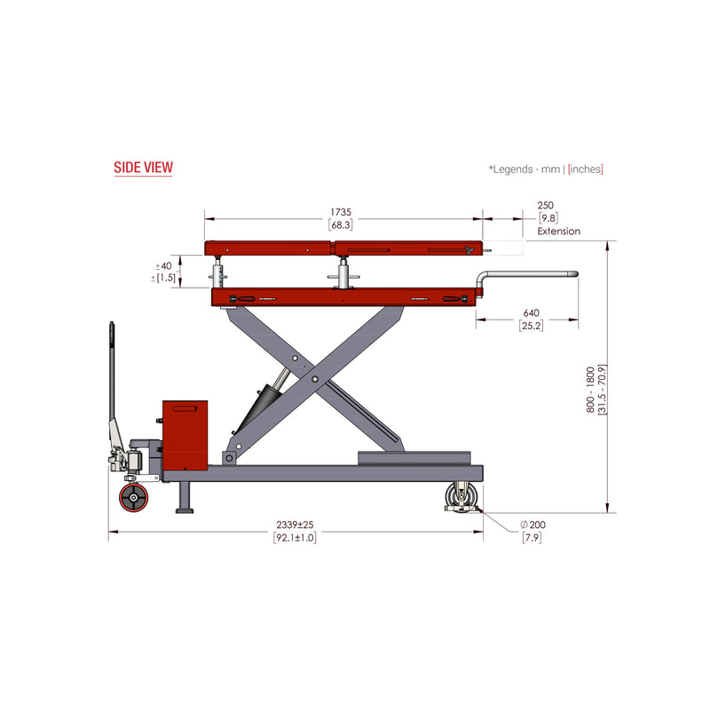 Celette BATPRO EV Battery Lift — Portable X-Lift Table