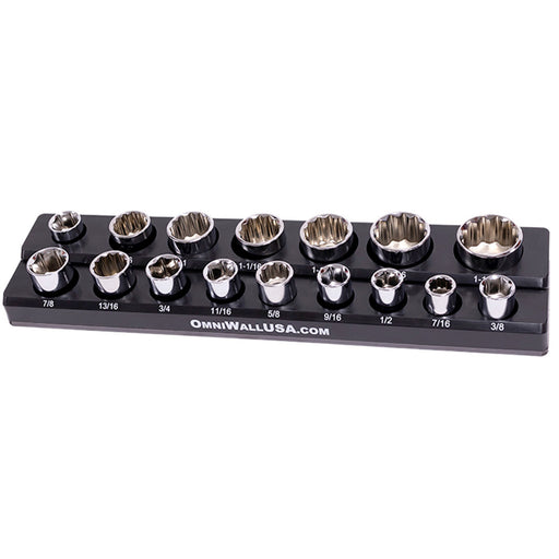 OmniWall Black Magnetic Metric 1/2" Drive Socket Organizer | CA390004BK