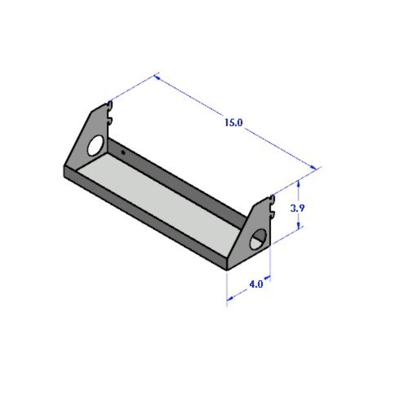 Dimensions of OmniWall Impact Shelf 4"x16" | CGS-003-05-01 | Pegboard Shelves
