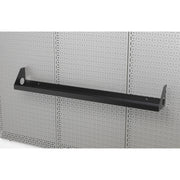 OmniWall Black Impact Shelf, 4"x32" on Silver Pegboards