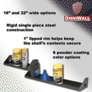 OmniWall Impact Shelves in Various Colours | Pegboard Shelves