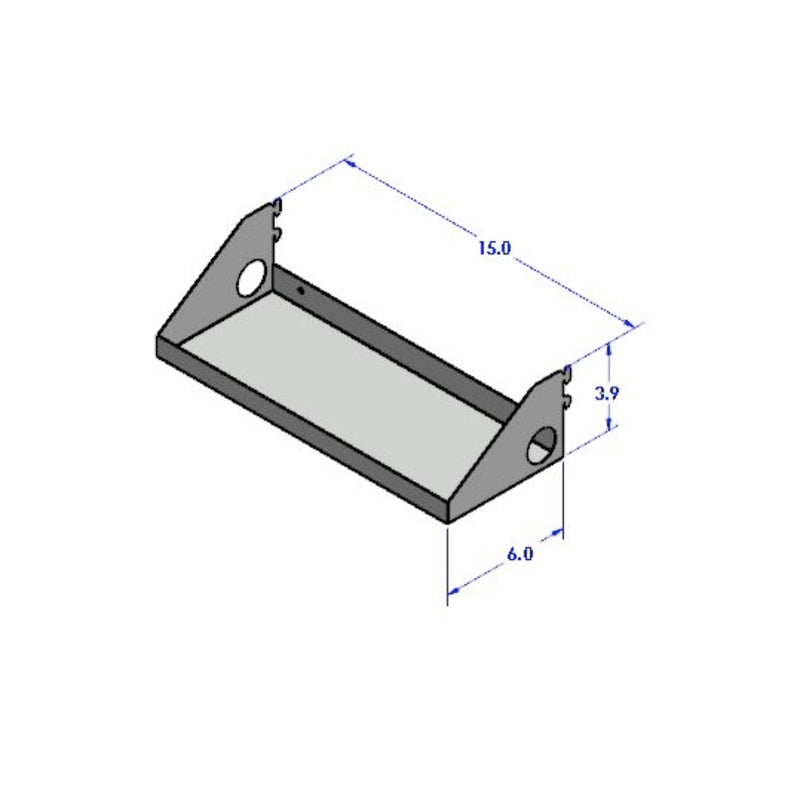 Dimensions of OmniWall Impact Shelves 6"x16" | CGS-003-05-03 | Pegboard Shelves