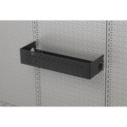 5" x 3" x 16" Black All-Purpose Shelf on Silver Pegboard