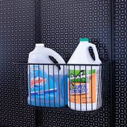 OmniWall Medium Black Wire Basket on a Black Pegboard