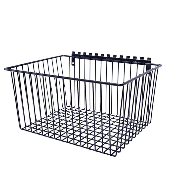 OmniWall Large Wire Basket 16" X 8" X 12" | CGS-003-25-03-BLK | Pegboard Basket