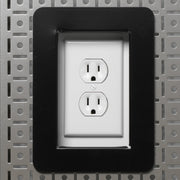 OmniWall Single Outlet Bezel | Metal Pegboard Outlet Trim