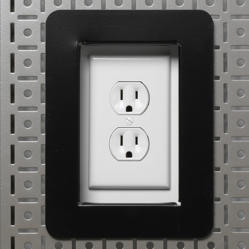 OmniWall Single Outlet Bezel | Metal Pegboard Outlet Trim