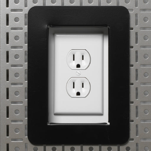 OmniWall Single Outlet Bezel | Metal Pegboard Outlet Trim