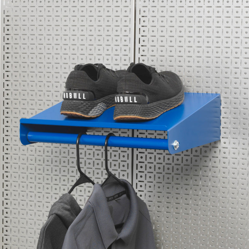 OmniWall 16" Clothing Rack Wall Attachment | Heavy Duty Pegboard Garment Rack in Blue