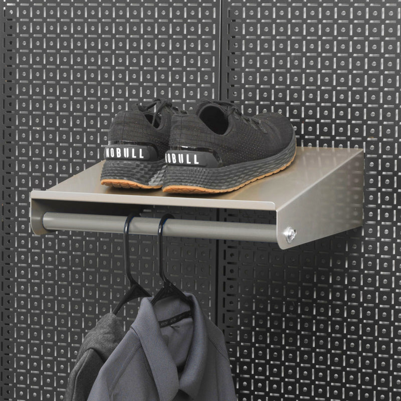 OmniWall 16" Clothing Rack Wall Attachment | Heavy Duty Pegboard Garment Rack in Silver