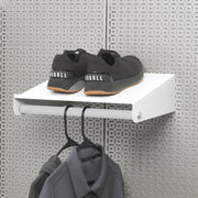 OmniWall 16" Clothing Rack Wall Attachment | Heavy Duty Pegboard Garment Rack in White