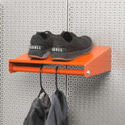 OmniWall 16" Clothing Rack Wall Attachment | Heavy Duty Pegboard Garment Rack in Orange