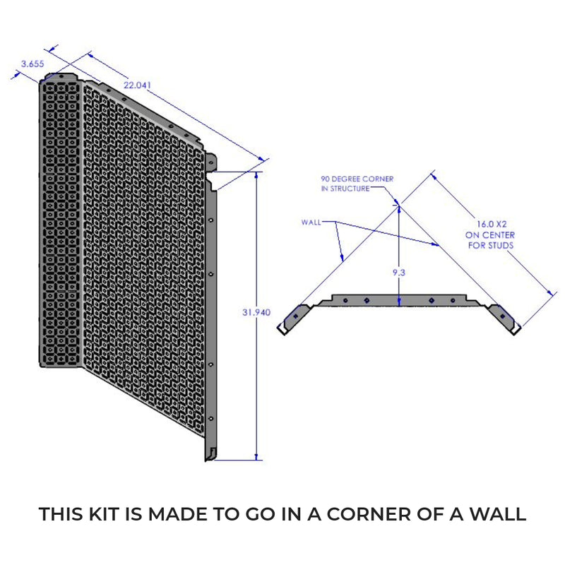 OmniWall Corner Panel | CGS-KIT-CP-BLK | Pegboard