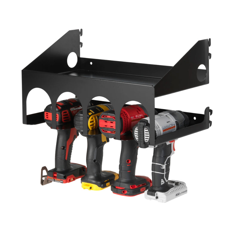 OmniWall Black Multiple Drill/Impact Shelf | CGS-KIT-MDS-BLK | Pegboard Shelves