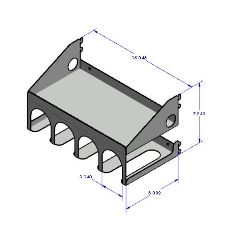 Dimensions for OmniWall Multiple Drill/Impact Shelf | CGS-KIT-MDS