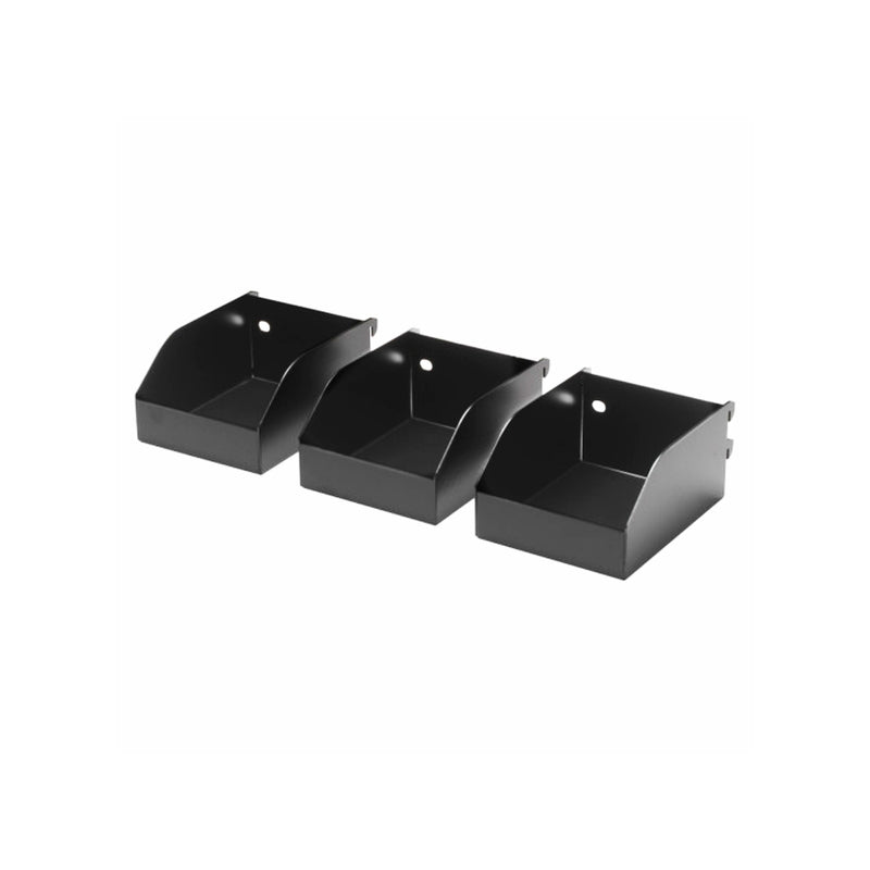3-Pack Metal Hardware Storage Bins | CGS-KIT-MET-BIN-3PK | Black