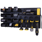 OmniWall PowerStation, Black Accessories on Black Pegboard | CGS-KIT-PST-BLK-BLK