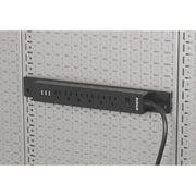 OmniWall Black Power Strip | CGS-KIT-PWR-STP-BLK | Black Pegboard Power Strip