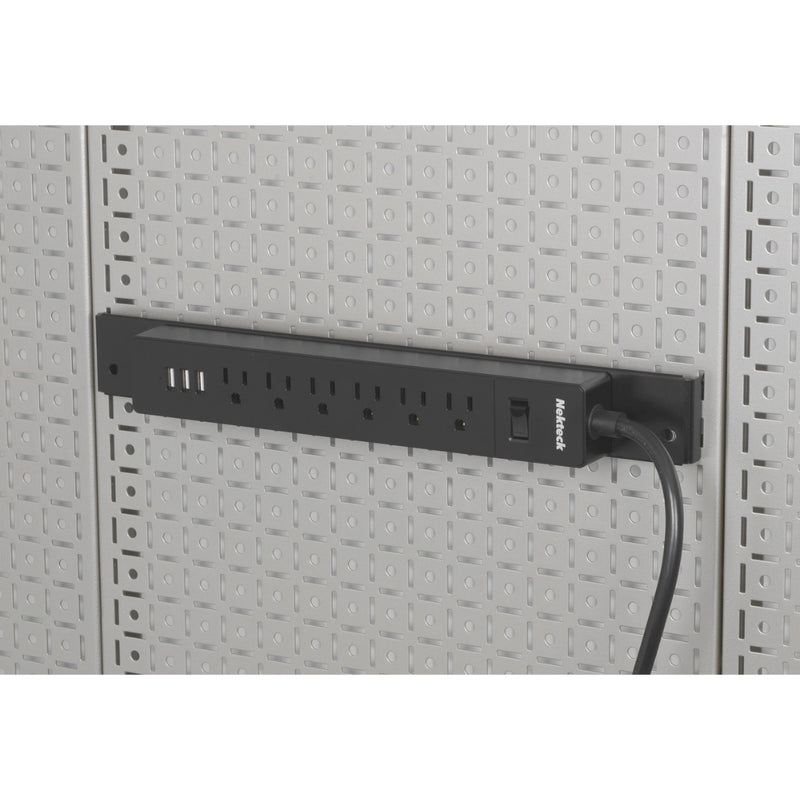 OmniWall Black Power Strip | CGS-KIT-PWR-STP-BLK | Black Pegboard Power Strip
