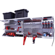 OmniWall Weekend Warrior Ultimate Tool Kit Silver Accessories on Silver Pegboards | CGS-KIT-WW-SLV-SLV | Pegboard Kits