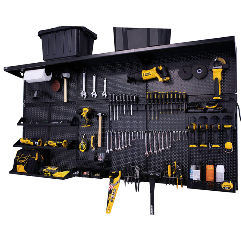 OmniWall Weekend Warrior XL Black on Black Configuration | CGS-KIT-WWXL-BLK-BLK | Pegboard Kits