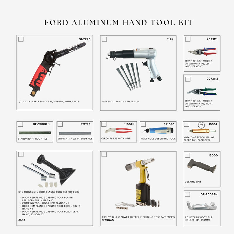 Ford Aluminum Hand Tool Kit Components List 1 | FAHTK