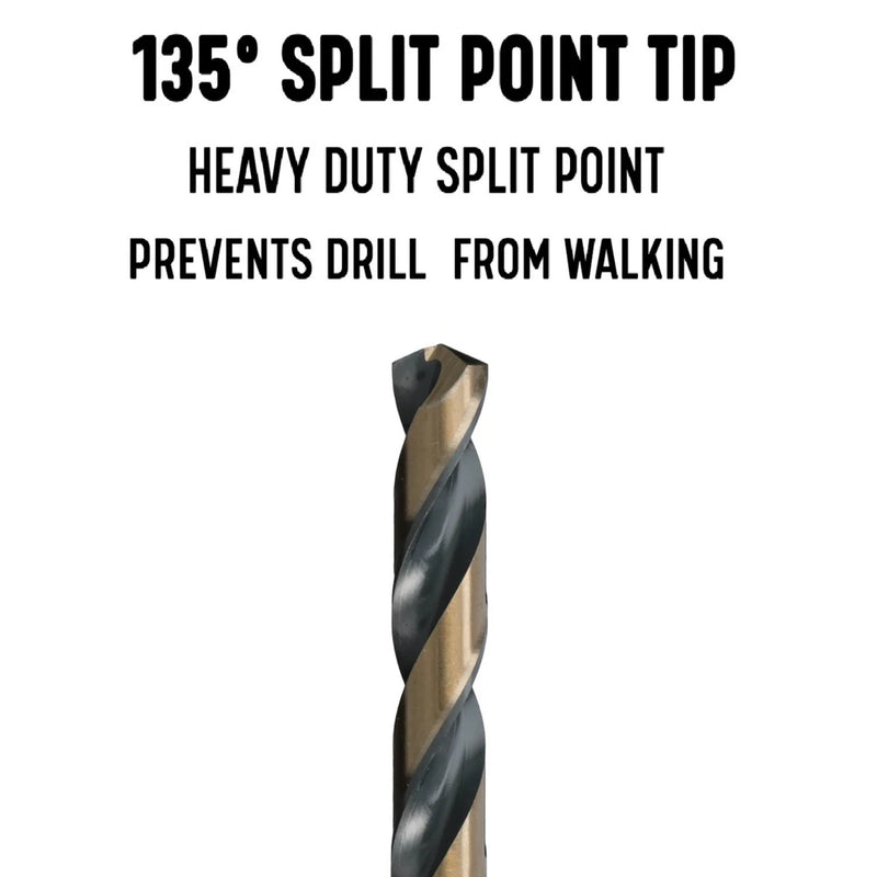25-Piece Metric HSS Black & Gold Drill Bit Set (1-13mm)
