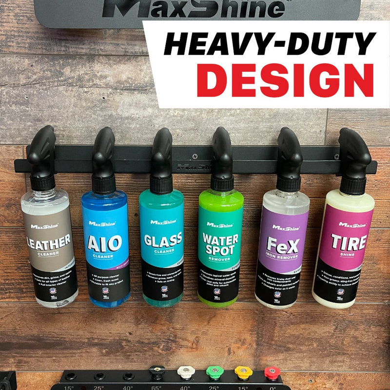 Maxshine Trigger Bottle Holder | Spray Bottle Hanger (8 Bottles)