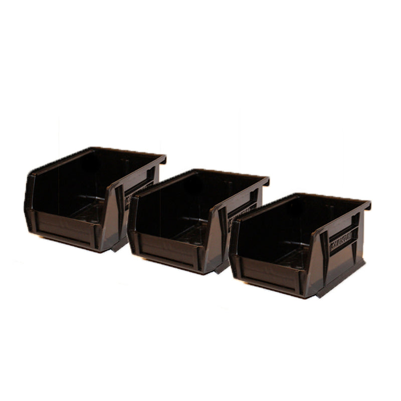 3-Pack Black Plastic Hanging Organizer Bins | MEQUS210BR-BLK
