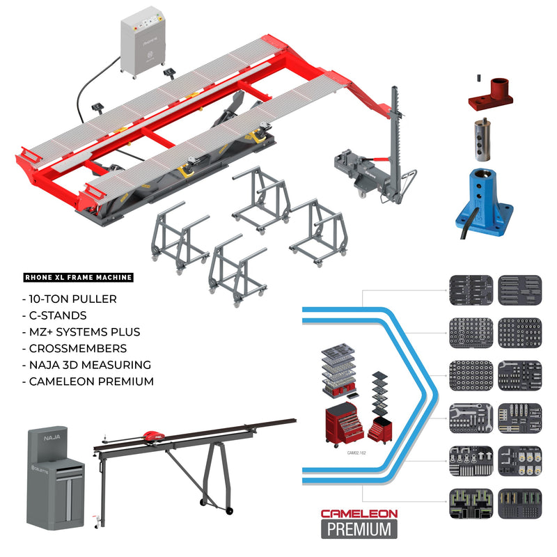 RHONE XL Frame Machine Fully Loaded Combo with Naja 3D Measuring and Cameleon Premium