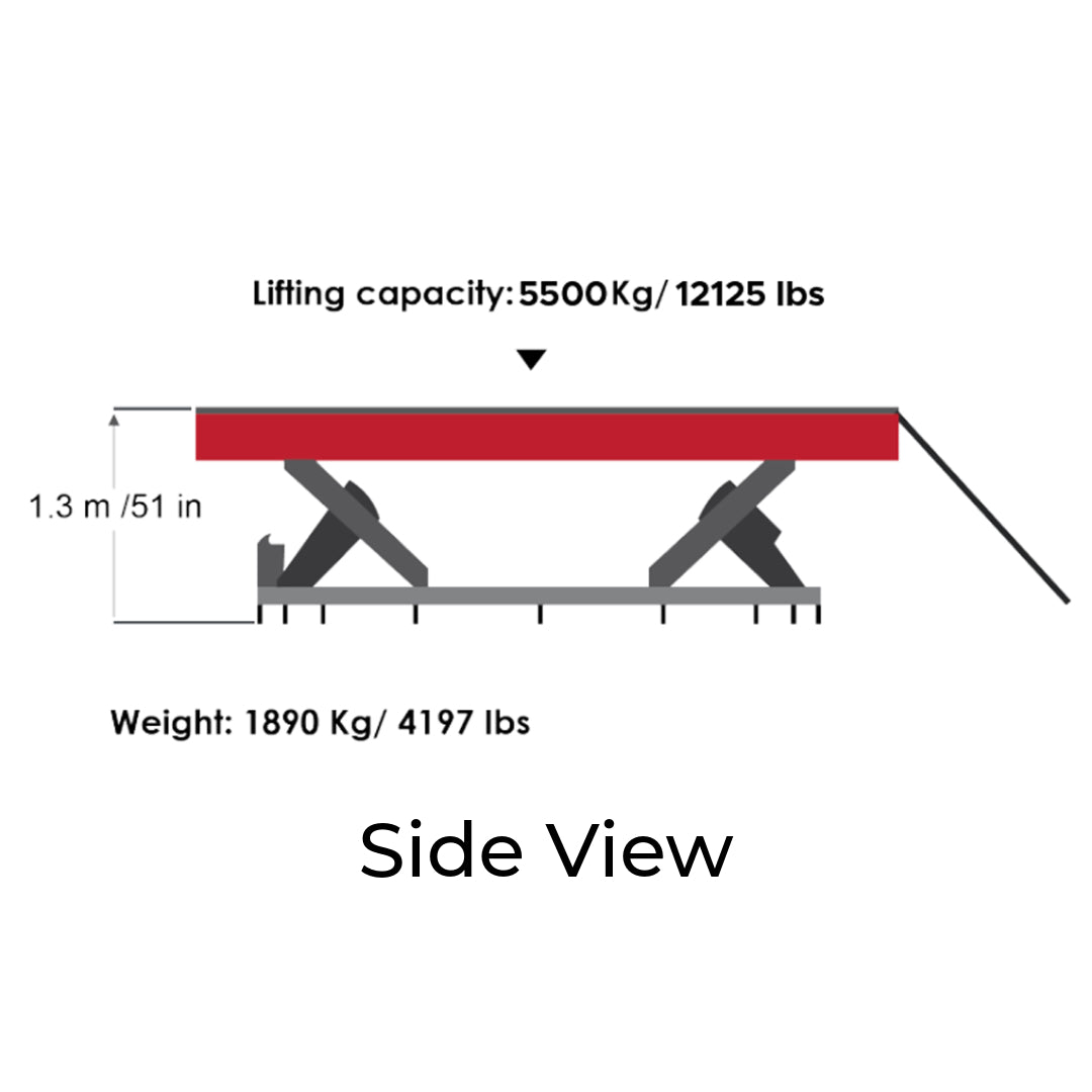 Celette Rhone XL 5.5T Extra Long Bench with Double Scissor Lift