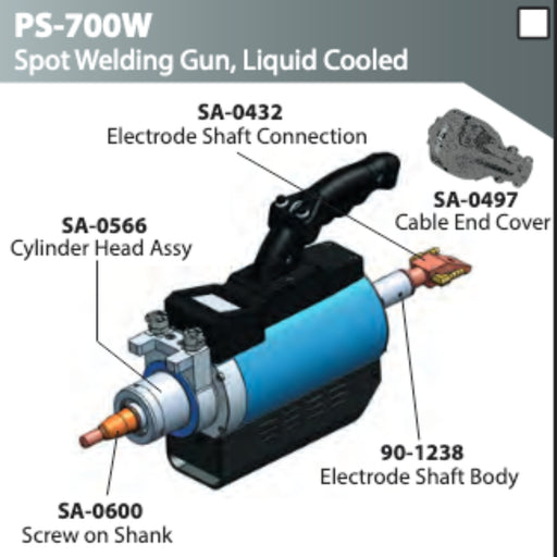 PS-700W Spot Welding Gun, Liquid Cooled