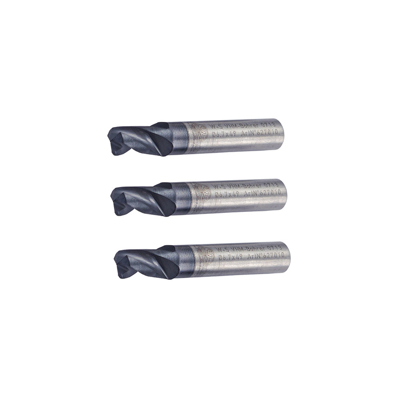 Wieländer + Schill VHM Z3 Drill Bit Ø 6.7 × 49 mm (3-Pack) | VAS 6769