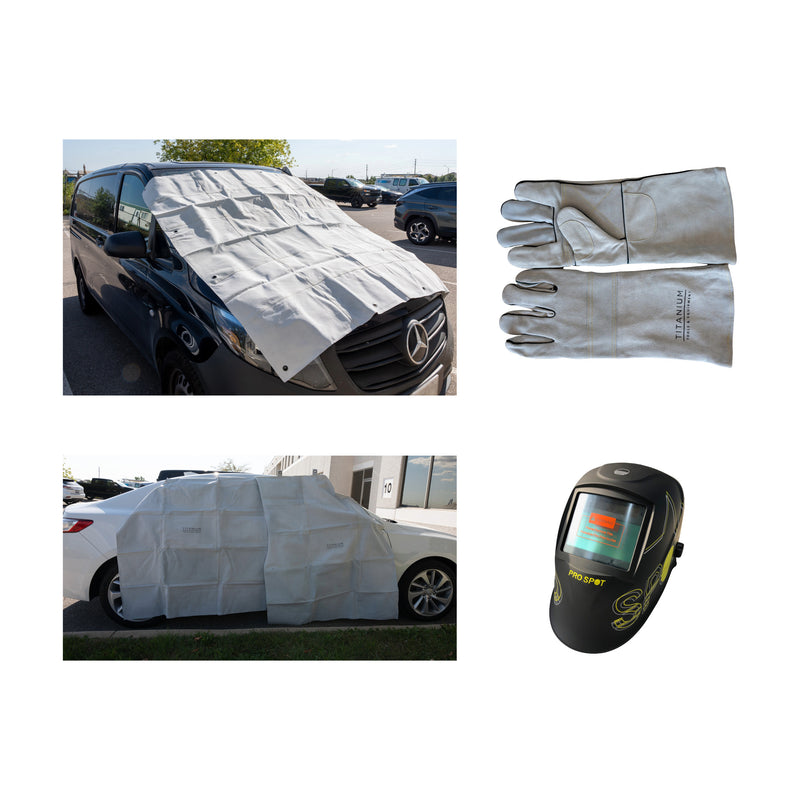 Welding PPE Essentials Bundle - Leather Blankets + Gloves + Auto-Darkening Helmet