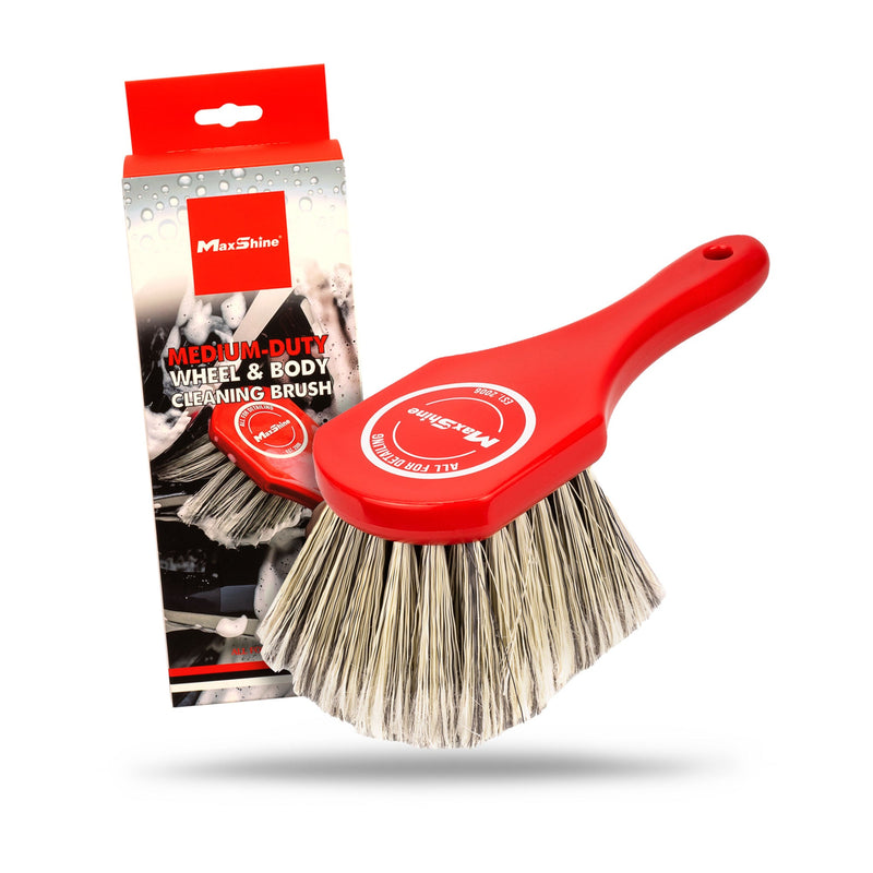 Maxshine Medium-Duty Wheel & Body Brush | 8-Inch Handle