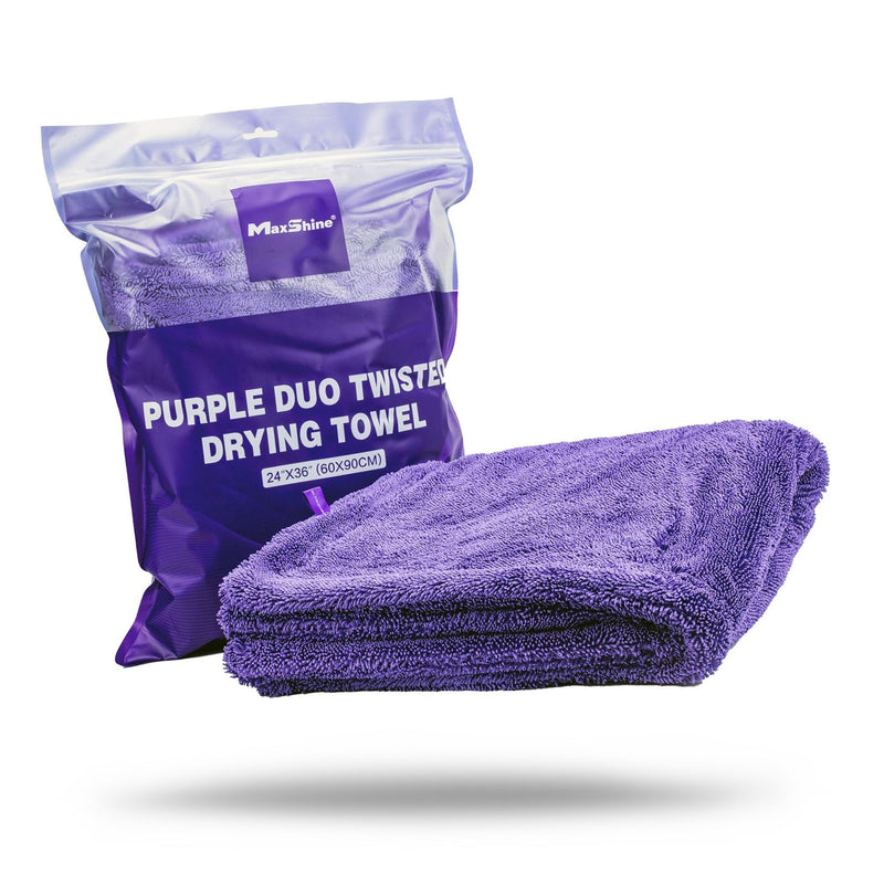 119- Microfiber Drying Towels | 1200GSM Duo Twisted Loop Microfiber Drying Towel - Purple