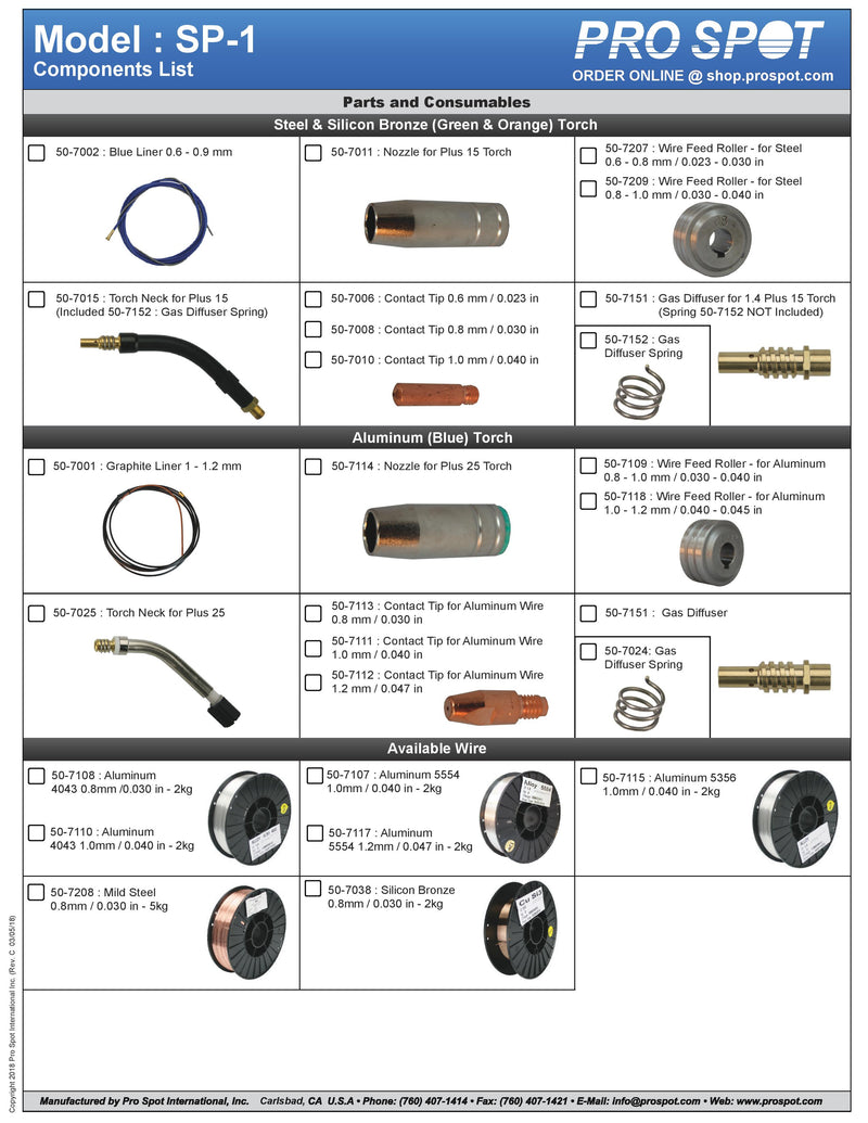 SP-1 | Pulse MIG Welder Components
